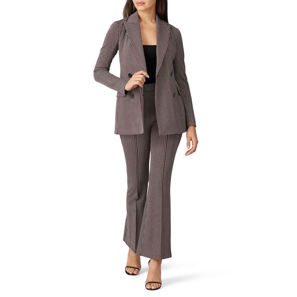 Rosetta Getty Plaid Cropped Flare Trousers